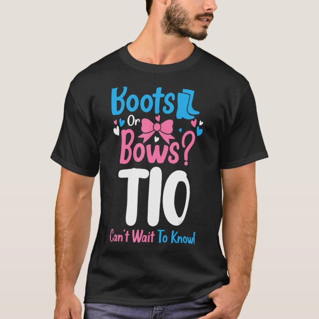 T-shirt Sexe Révéler Bottes Ou Bows Tio Baby Faire-part (Devant)