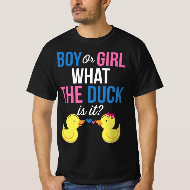 T-shirt Sexe Révéler Garçon Ou Fille Ce Que Le Canard Est (Devant)