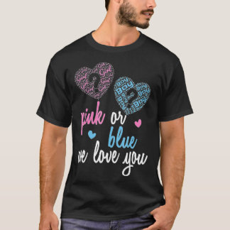 T-shirt Sexe Révéler rose ou bleu garçon ou fille que nous