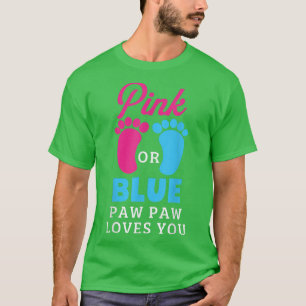 T-shirt Sexe Révéler Rose Ou Bleu Paw Paw Vous Aime