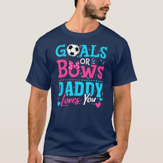 T-shirt Sexe Révéler Soccer Objectifs Ou Bows Papa Aime (Devant)