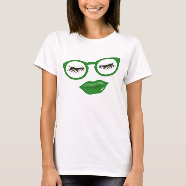 T-shirt sexy en verre verts (Devant)