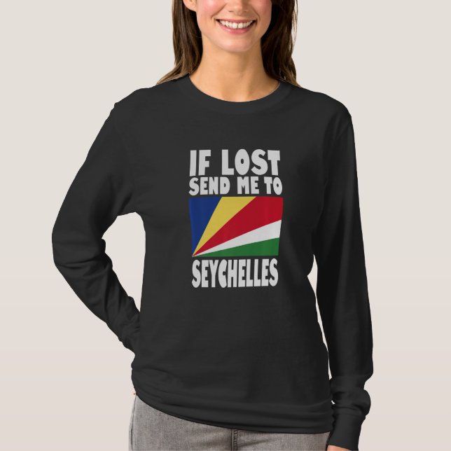 T-shirt Seychelles Flag Design  If lost send me to Seychel (Devant)