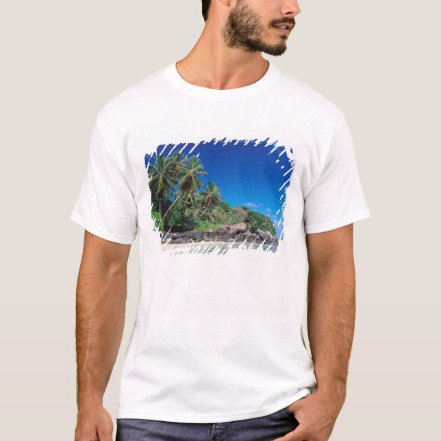 T-shirt Seychelles, île de Mahe, plage d'Anse Royale. 2 (Devant)