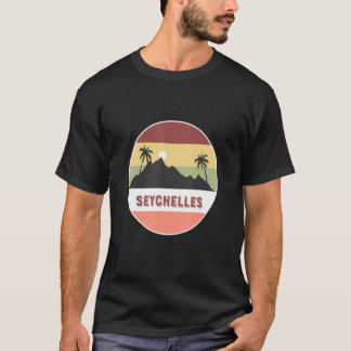 T-shirt Seychelles Mountain Et Palmes