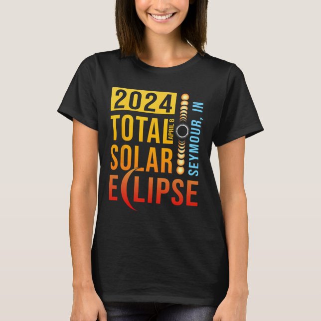 T-shirt Seymour Indiana Total Solar Eclipse 2024 (Devant)