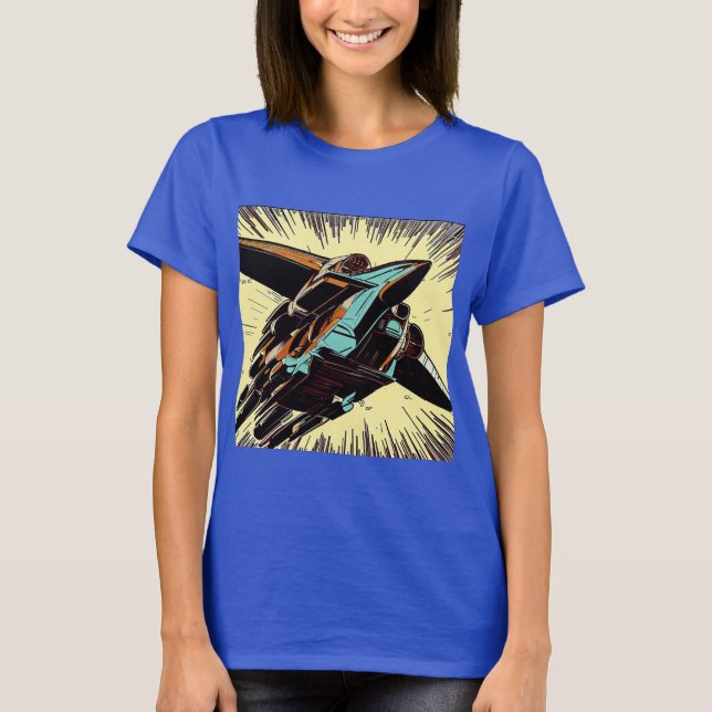 T-shirt SF - Anime Starfighter Woodcut 3 (Devant)