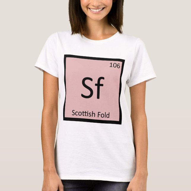 T-shirt Sf - Scottish Fold Chat Chemistry Tableau périodiq (Devant)