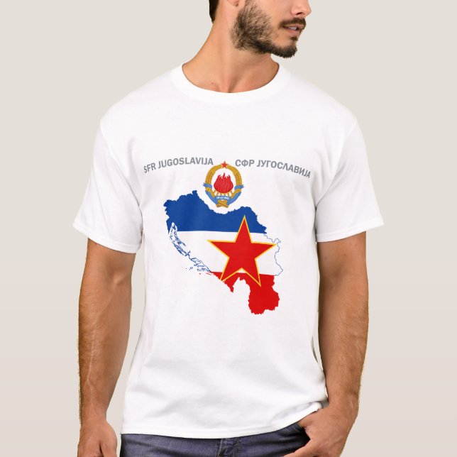 T-shirt SFR Yougoslavie - Carte - Emblème - Drapeau (Devant)