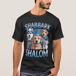 T-shirt Shabbark Shalom Hanukkah juif Chien Menorah Shabba