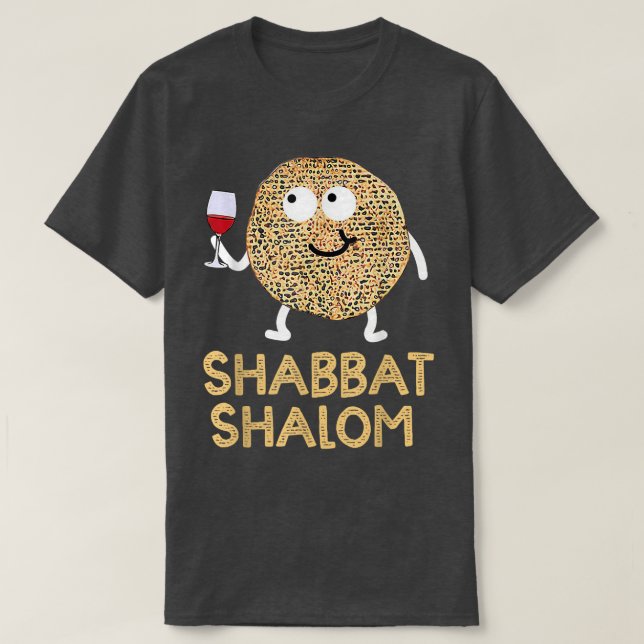 T-shirt Shabbat Shalom Chemise Funny Matzo Face Happy Pass (Design devant)