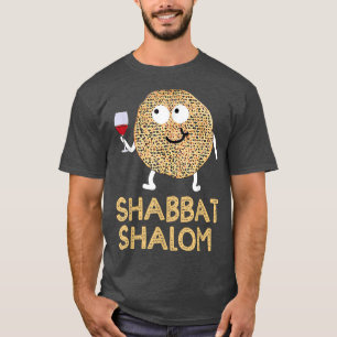 T-shirt Shabbat Shalom Chemise Funny Matzo Face Happy Pass