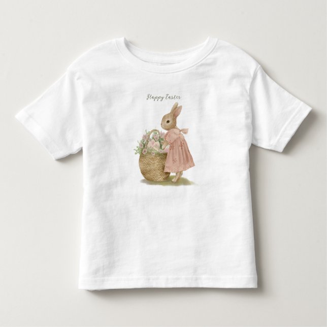T-shirt Shabby Chic Easter Rabbit Toddler (Devant)