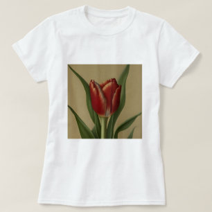 T-shirt Shabby Chic Jolie Tulipe Rouge