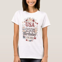 T-shirt Shabby Chic USA 250e anniversaire pour fem