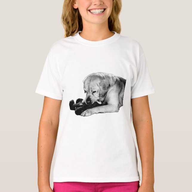 T-shirt Shadow Play - Labrador avec ours (Devant)