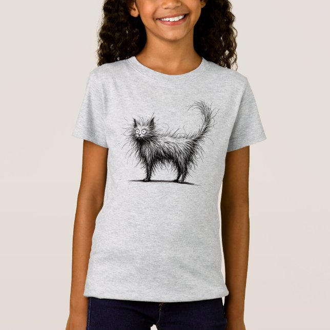 T-Shirt Shaggy Chat Funny Minimaliste (Devant)