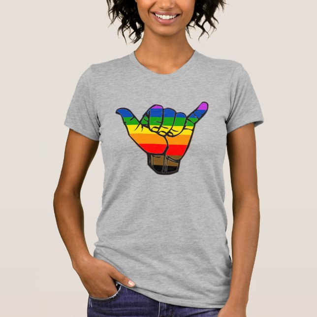 T-shirt Shaka arc-en-ciel LGBTQ+ (Devant)