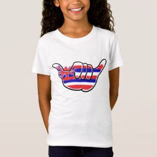 T-Shirt Shaka d'État Hawaii chaîne d'îles filles tee