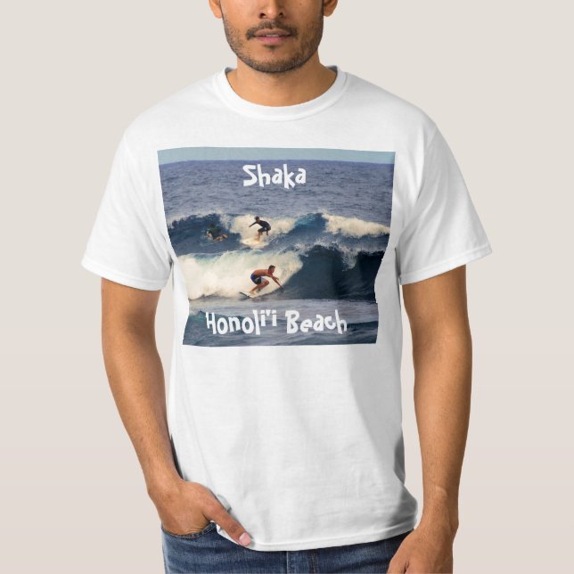T-shirt Shaka, Honoli'i Chemise Hawaiienne des Surfers (Devant)