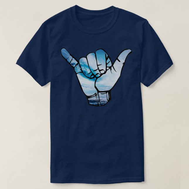 T-shirt Shaka Ocean Surfing Surfer Hawaii Hang (Design devant)