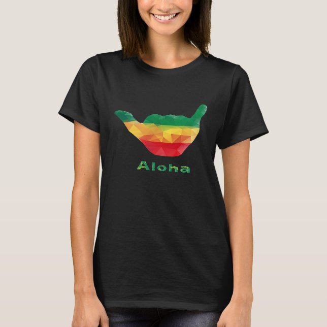 T-shirt Shaka Rasta Aloha Polygon Graphic (Devant)