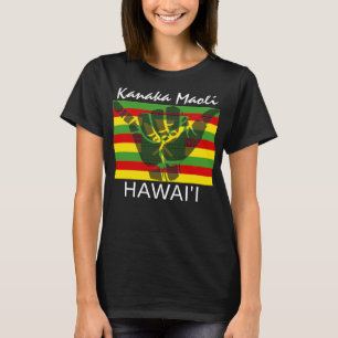 T-shirt SHAKA TRIBAL (HANG LOOSE) Kānaka Maoli HI DRAPEAU