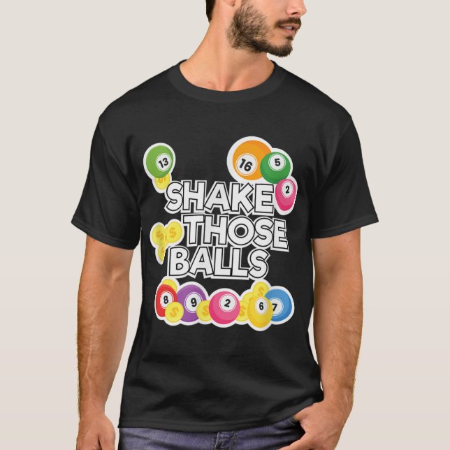 T-shirt Shake Ces Balls Drôle Joueur De Bingo Lottery Appa (Devant)