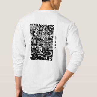 T-shirt Shake it - Black and White Surreal Botanical Art
