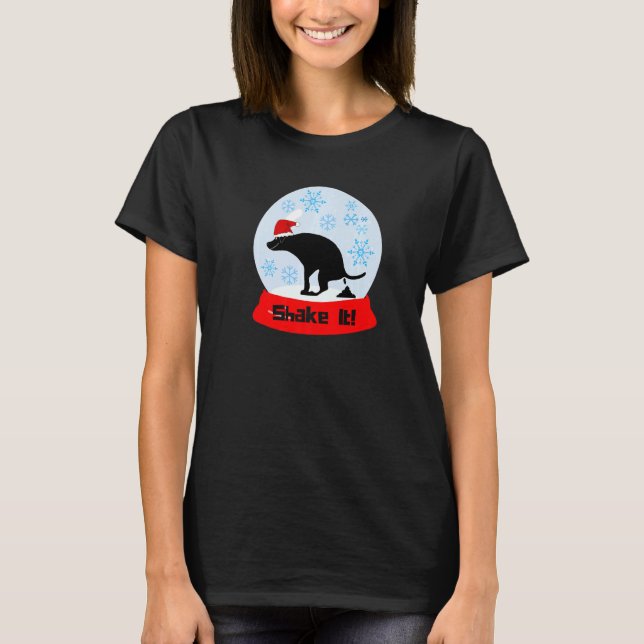 T-shirt Shake it Pooping Dog Globe (Devant)