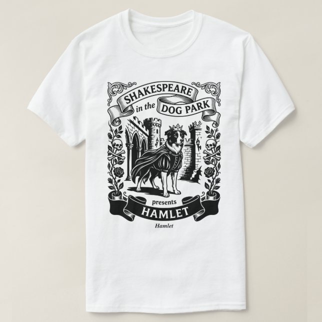 T-shirt Shakespeare in the Dog Park - Hamlet (Design devant)