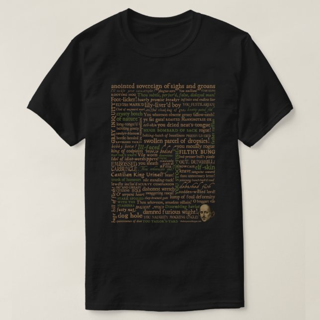 T-shirt Shakespeare Insults Dark - Édition révisée ( (Design devant)