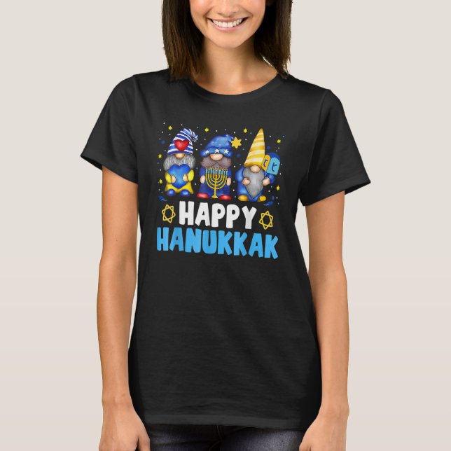 T-shirt Shalom Gnome Happy Hanukkah Chanukkah Jewish Dreid (Devant)