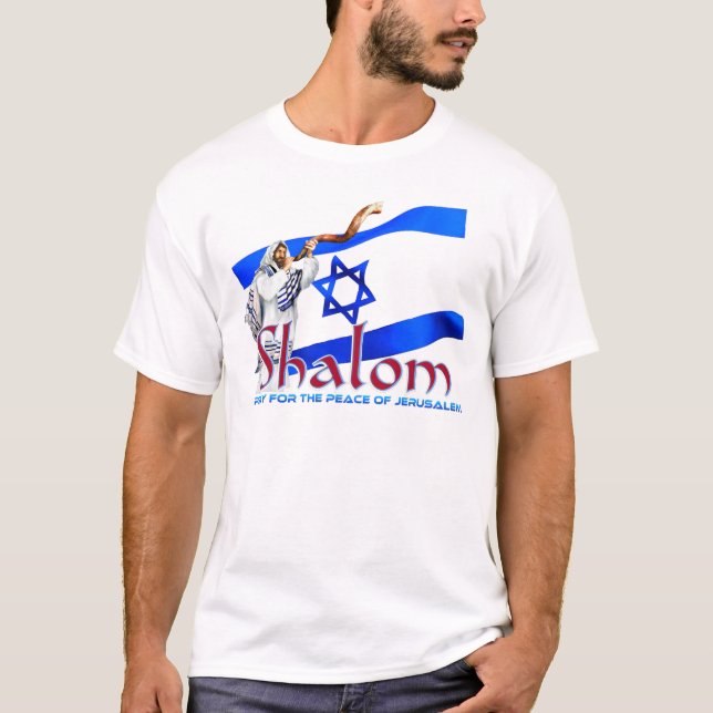 T-shirt SHALOM prient pour la paix de Jérusalem (Devant)