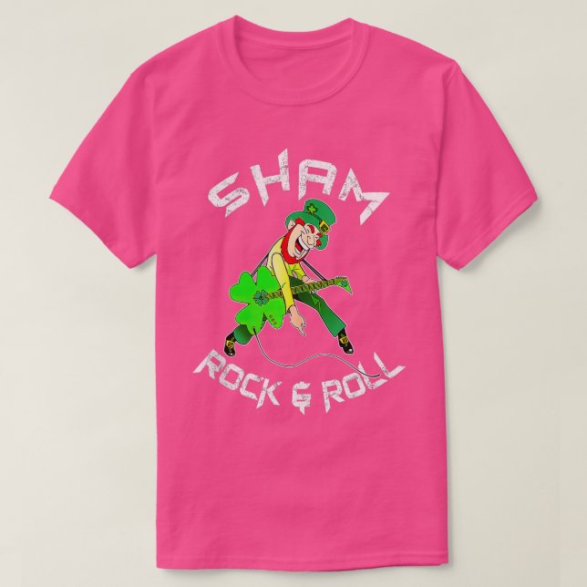 T-shirt Sham Rock Et Roll Shamrock Guitare Lover St Patron (Design devant)