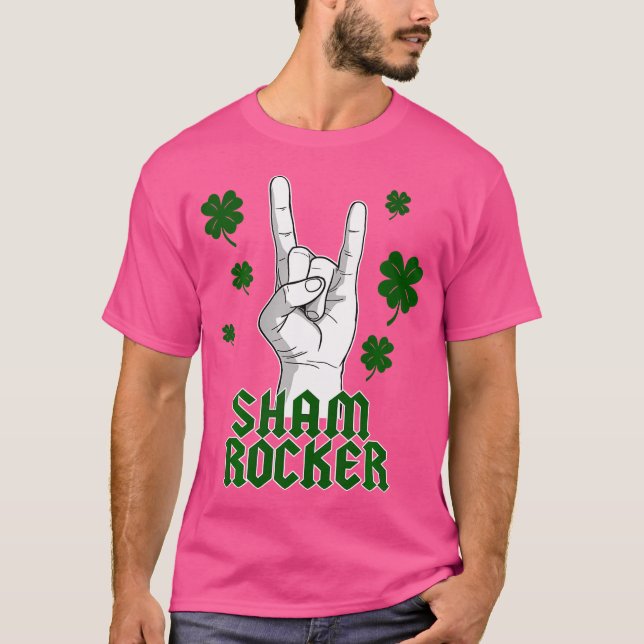 T-shirt Sham Rocker Heavy Metal Shamrocks St Patrick (Devant)