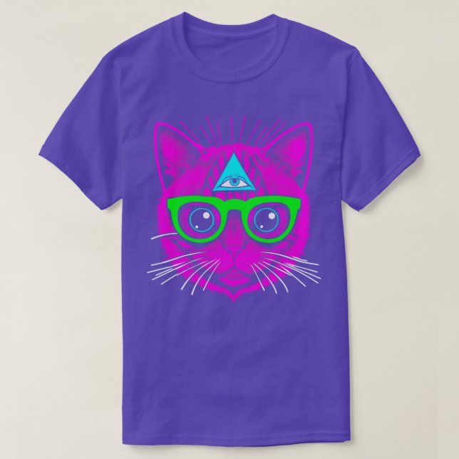 T-shirt Shaman Kitty Pink Illuminati (Design devant)