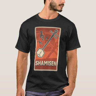 T-shirt Shamisen Instrument Rétro Asiatique Pour Musiciens