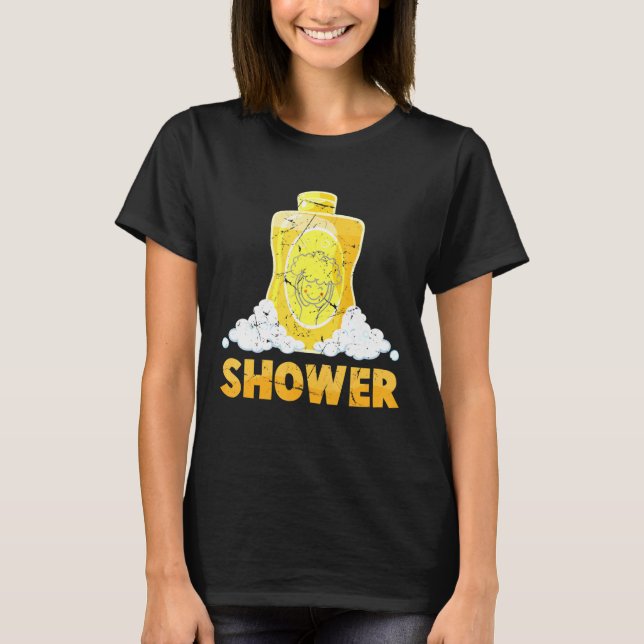 T-shirt Shampooing - Douche - Bulles - Costume - 1 Sur 2 M (Devant)
