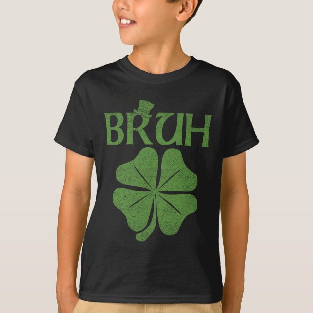T-shirt Shamrock Bruh Clover St. Patrick's Day Hommes Garç (Devant)