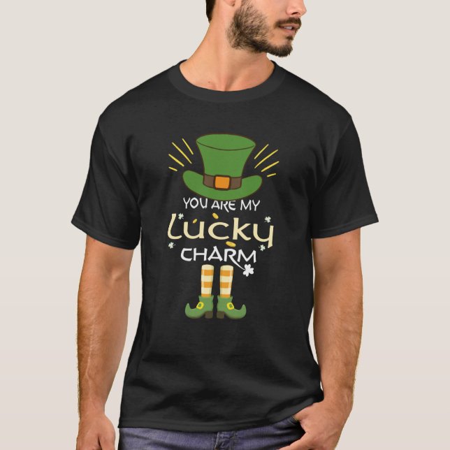 T-shirt Shamrock cutest c you my lucky charm Irish Leprech (Devant)