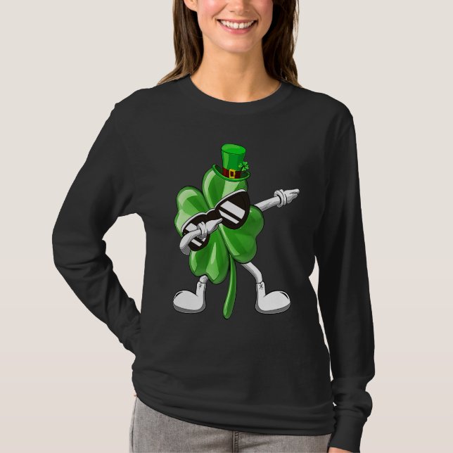 T-shirt Shamrock Dabbing For Boys Kids Adult St Patrick's  (Devant)