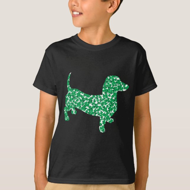 T-shirt Shamrock Dachshund (Devant)
