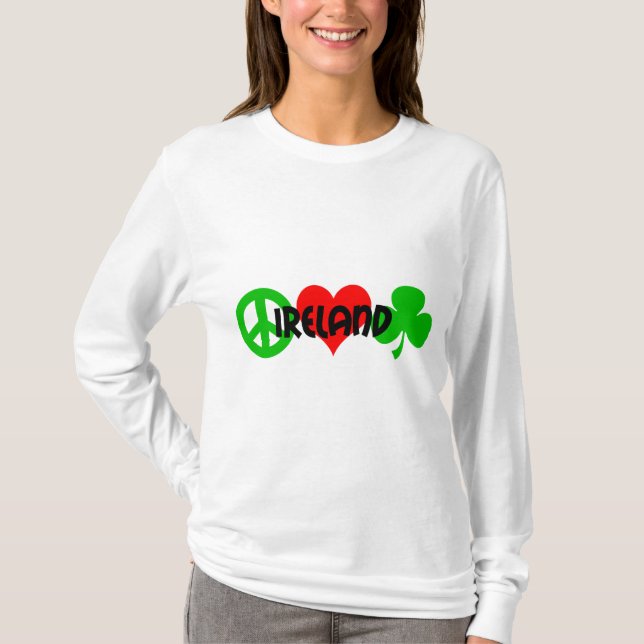 T-shirt Shamrock d'amour de paix (Devant)