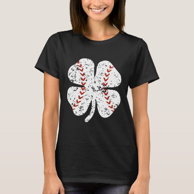 T-shirt Shamrock de baseball Jour de la Saint Patrick lanc (Devant)