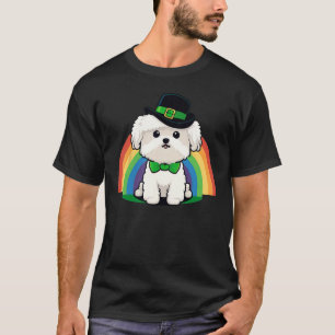 T-shirt Shamrock de chien maltais vert sur Jour de la Sain