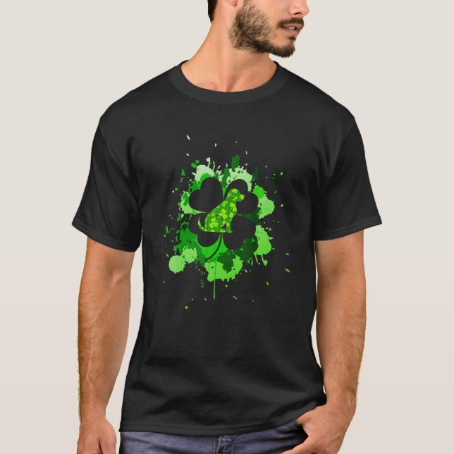 T-shirt Shamrock De Clover De Chien Jour de la Saint Patri (Devant)