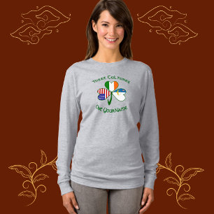 T-shirt Shamrock de drapeaux irlandais américains