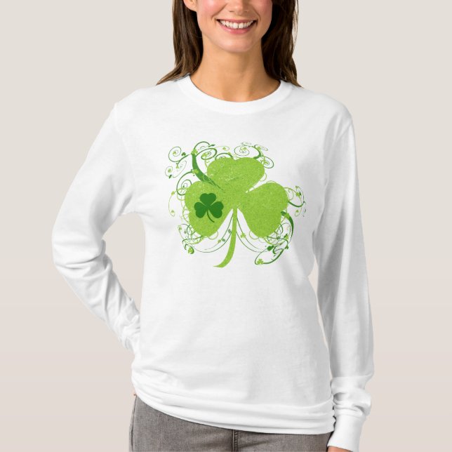 T-shirt Shamrock de fantaisie de Jour de la Saint Patrick (Devant)