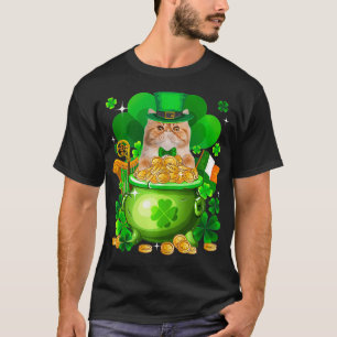 T-shirt Shamrock de Jour de la Saint Patrick de chats pers